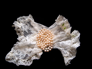 Image showing Lace Gloves and Pearls