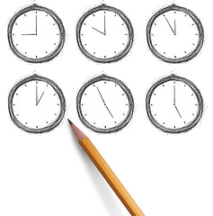 Image showing sketch clock