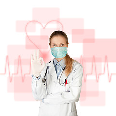 Image showing doctor woman with electrocardiogram