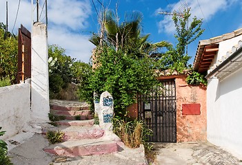 Image showing Entrance to a small house in Sacromonte district of Granada, Spain