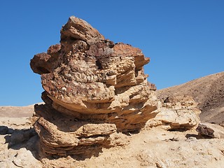 Image showing Scenic stratified orange rock in stone desert