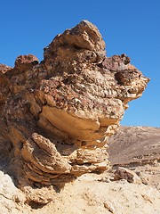 Image showing Scenic stratified orange rock in stone desert