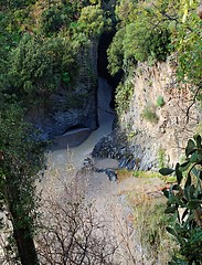 Image showing Alcantara river gorge in Sicily, Italy