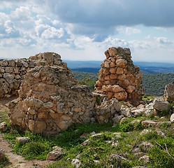 Image showing Ruins of crusader castle Bayt Itab near Jerusalem, Israel