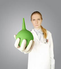 Image showing doctor woman with enema