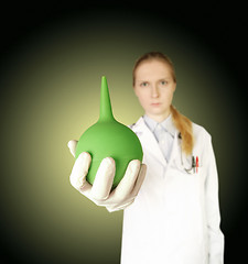 Image showing doctor woman with enema