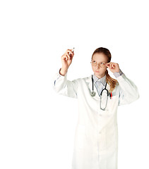 Image showing doctor woman writting something