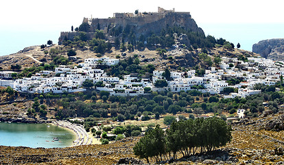 Image showing Ancient greek town Lindos