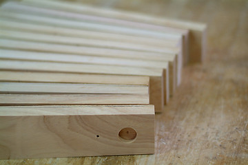 Image showing Wooden parts for furniture production