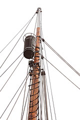 Image showing mast of an old sailing ship Norwegian