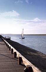 Image showing channel of entrance of the port of saint valery sur somme