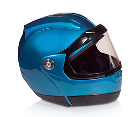 Image showing Motorcycle helmet light blue