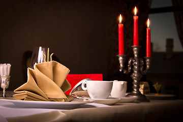 Image showing Table setting at a restaurant 