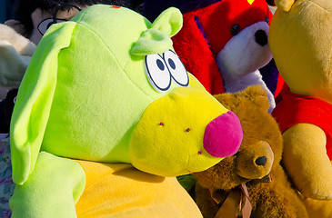 Image showing Multicolored material toys. 