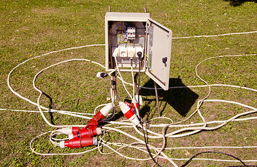 Image showing Electrical cutout and wires.