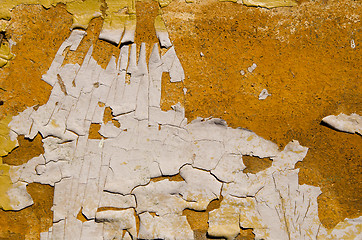 Image showing Old painted wall losing paint. 