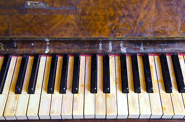 Image showing Background vintage retro musical instrument piano 