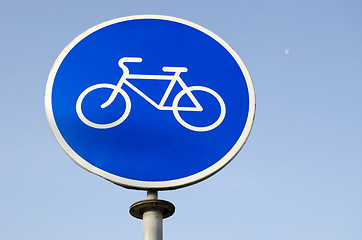 Image showing Road sign bicycle path. 