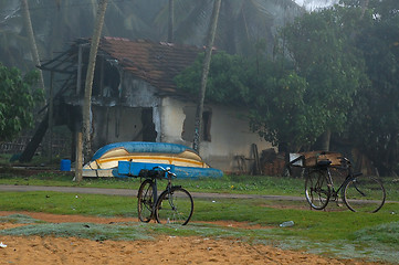 Image showing Foggy Morning in the Village in Sri Lanka