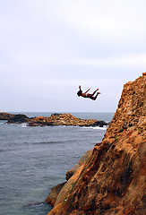 Image showing Jumping from the Rock