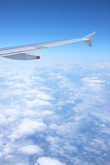 Image showing clouds and blue sky seen from plane