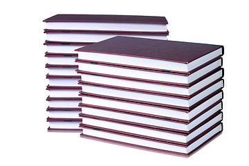 Image showing Books neatly stacked on a white background