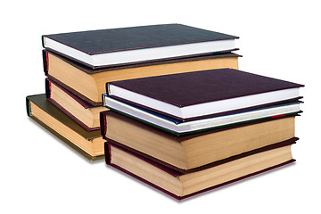 Image showing Stacks of books on a white background.