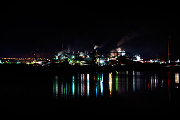 Image showing fumes from steel mill in the harbour