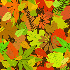 Image showing Autumn yellow leaf seamless pattern