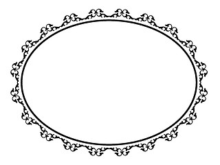 Image showing oval ornamental decorative frame