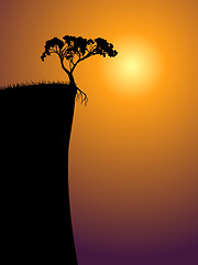 Image showing single lonely tree on a precipice