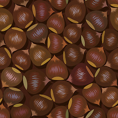 Image showing brown hazelnuts seamless background