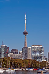 Image showing Toronto high rise cityscape panorama CN Tower luxury condominium