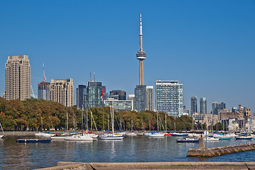 Image showing Toronto high rise cityscape panorama CN Tower luxury condominium