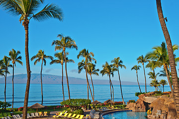 Image showing A hotel beach in Maui Hawai