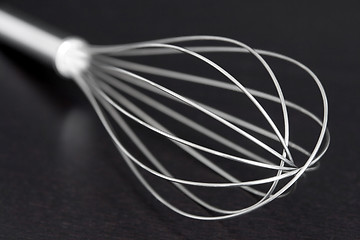 Image showing Wire whisk on dark background