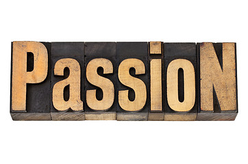 Image showing passion in wood type