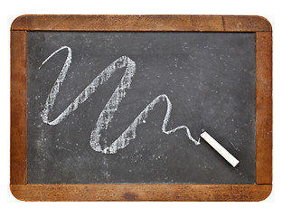 Image showing slate blackboard and chalk