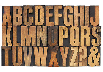 Image showing alphabet in letterpress wood type