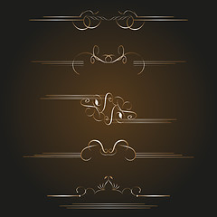 Image showing vector set gold calligraphic design elements and page decoration