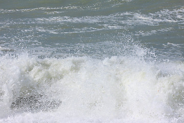 Image showing wave and spray on the French Normandy coast