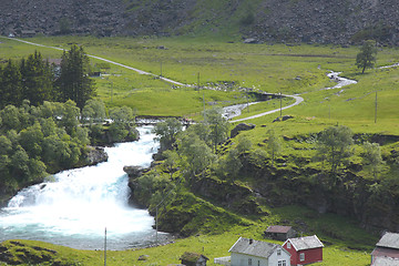 Image showing torrent with a strong current in the spring in norway