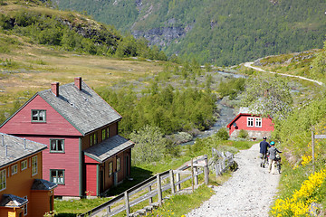 Image showing Norwegian house of colors in the mountains