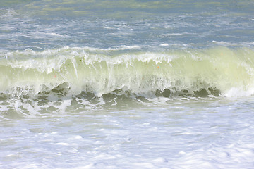 Image showing wave and spray on the French Normandy coast