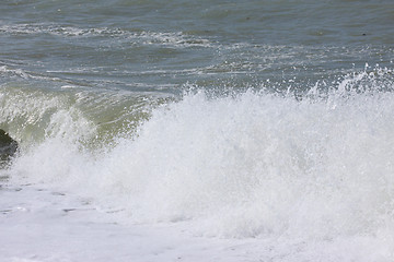 Image showing wave and spray on the French Normandy coast