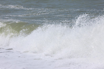 Image showing wave and spray on the French Normandy coast