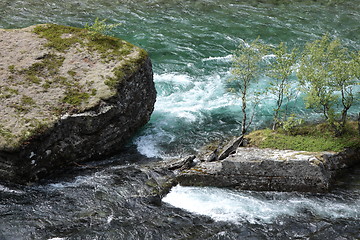 Image showing torrent with a strong current in the spring in norway