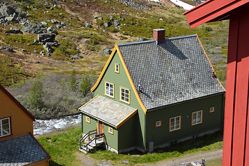 Image showing Norwegian house of colors in the mountains