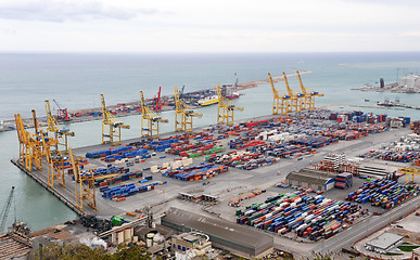 Image showing commercial dock of Barcelona