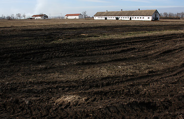 Image showing Land and barns